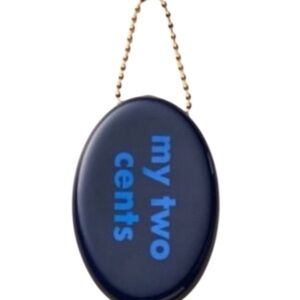 Kate Spade x Target My Two Cents Worth Blue Coun Purse  Keychain. NWT